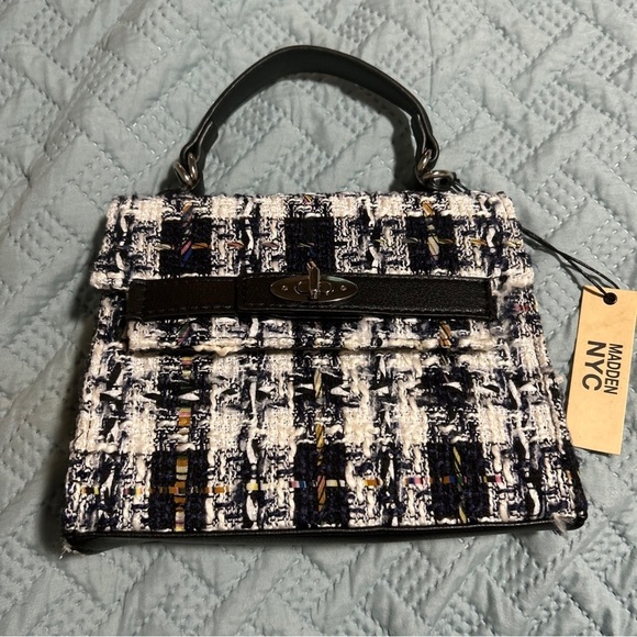 madden nyc Handbags - Madden NYC MBM Cat Boxy Too Handle Bag Boucle